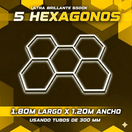 Kit de 5 Hexágonos de 30 Cm Tamaño armado (1.80 metros de largo x 1.20 Metro de ancho)