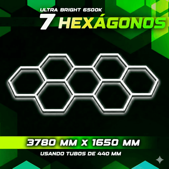 Kit de 7 Hexágonos de 44Cm Tamaño armado (3.78 metros de largo x 1.65 Metro de ancho)