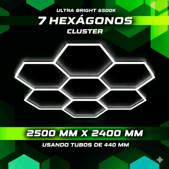 Kit de 7 Hexágonos forma clúster Tamaño armado (2.50 metros de largo x 2.40 Metro de ancho)