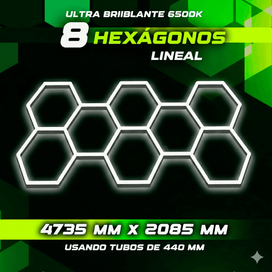 Kit de 8 Hexágonos 3.78 metros de largo x 1.65 Metro de ancho