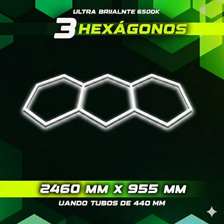 Luces hexagonales - Sistema LED de 3 rejillas
