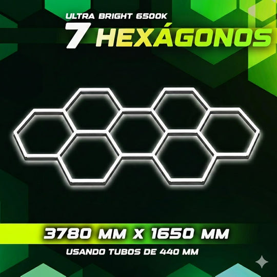 Luces hexagonales - Sistema LED de 7 cuadrículas