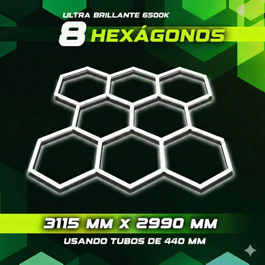 Luces hexagonales - Sistema LED de 8 cuadrículas