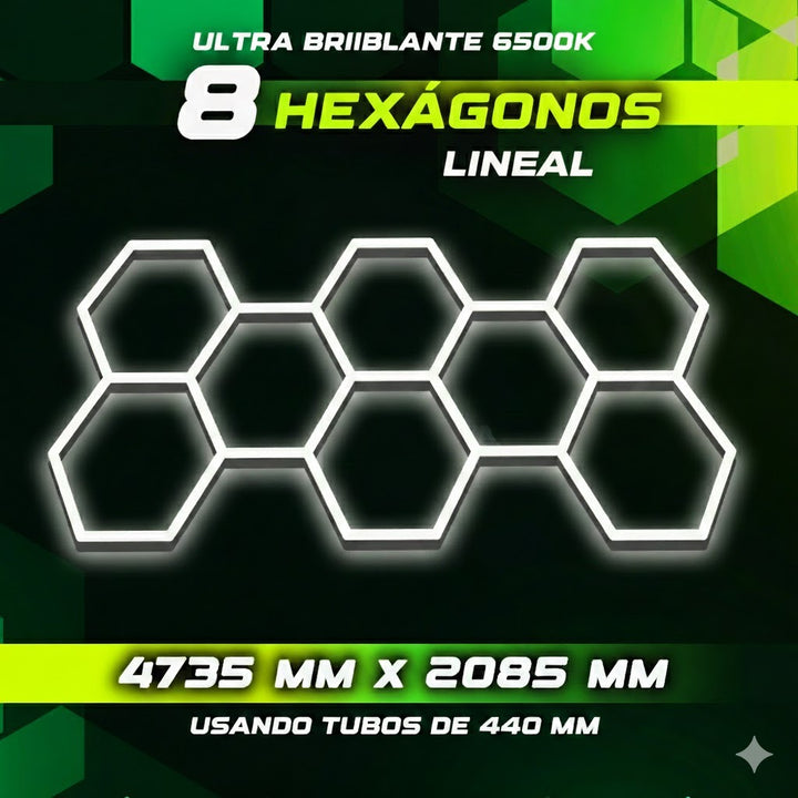 Luces hexagonales - Sistema LED de 8 rejillas largas