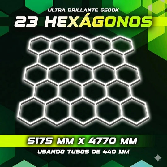 Luces hexagonales - Sistema LED de 23 cuadrículas
